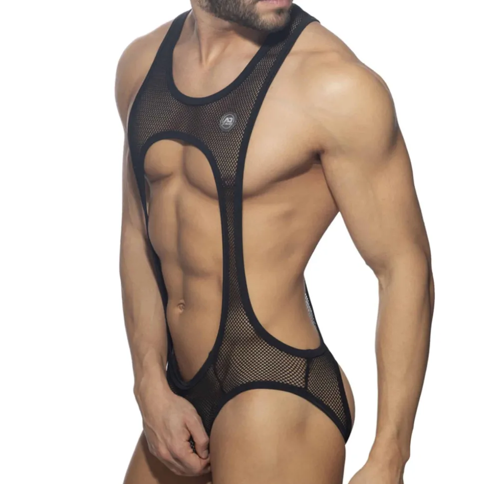 Body Empty Bottom Sexy Mesh Noir
