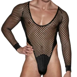 Body String Cupido Résille Noir