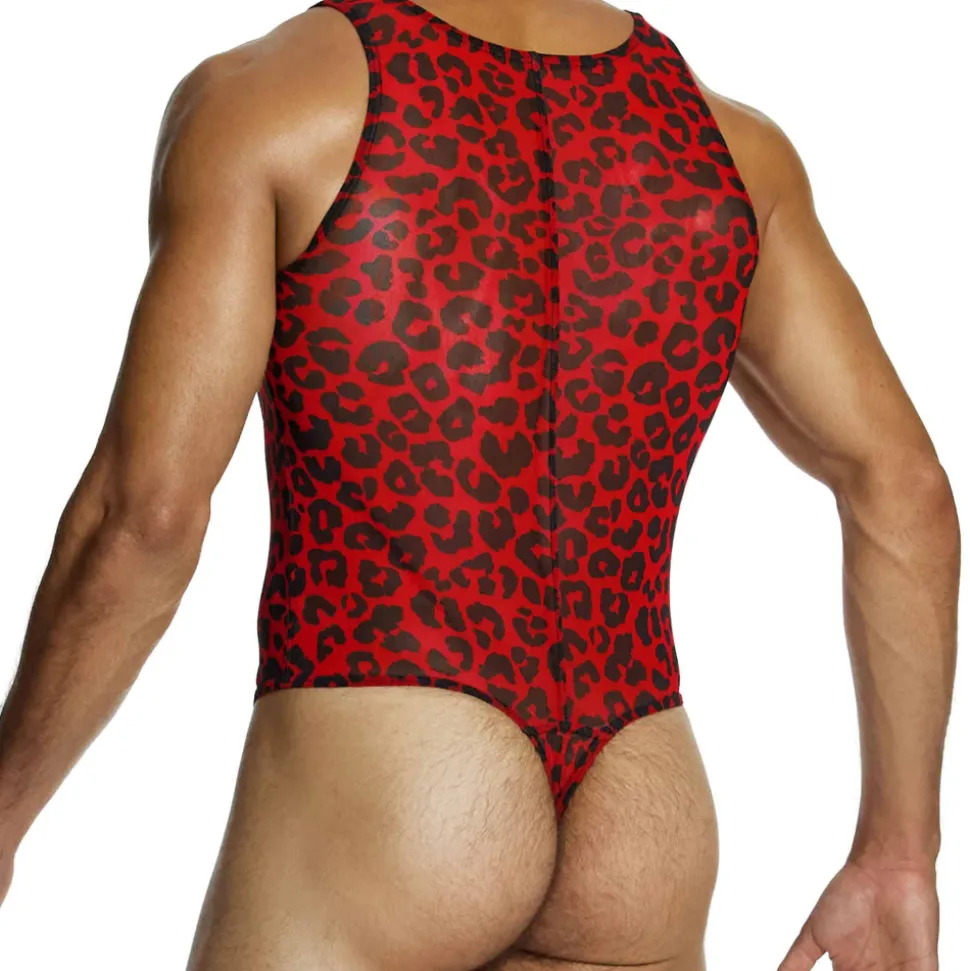 Body String Léopard Rouge