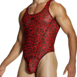 Body String Léopard Rouge
