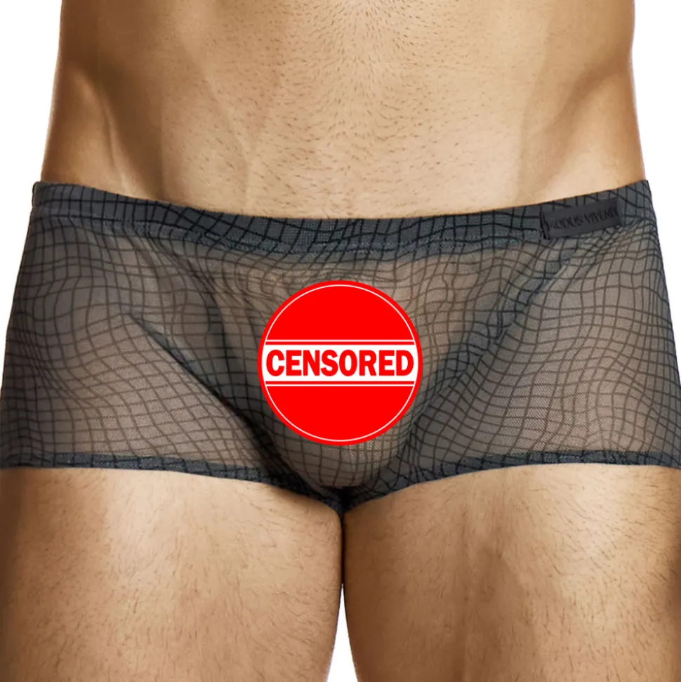 Boxer Abstract Résille Gris Anthracite