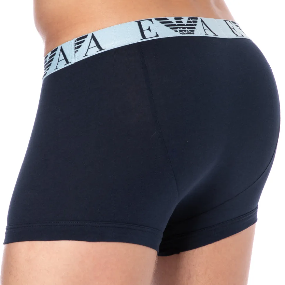 Boxer Bold Monogram Coton Marine - Gris