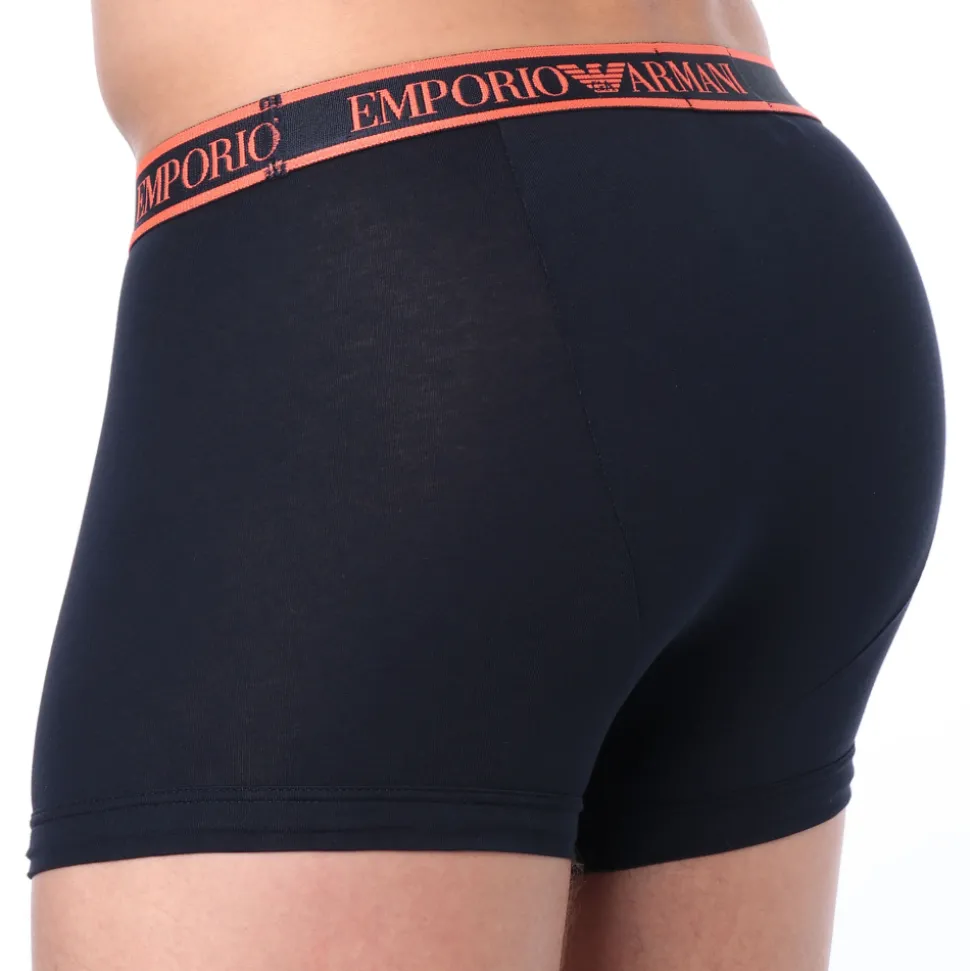 Boxer Core Logoband Coton Marine - Orange