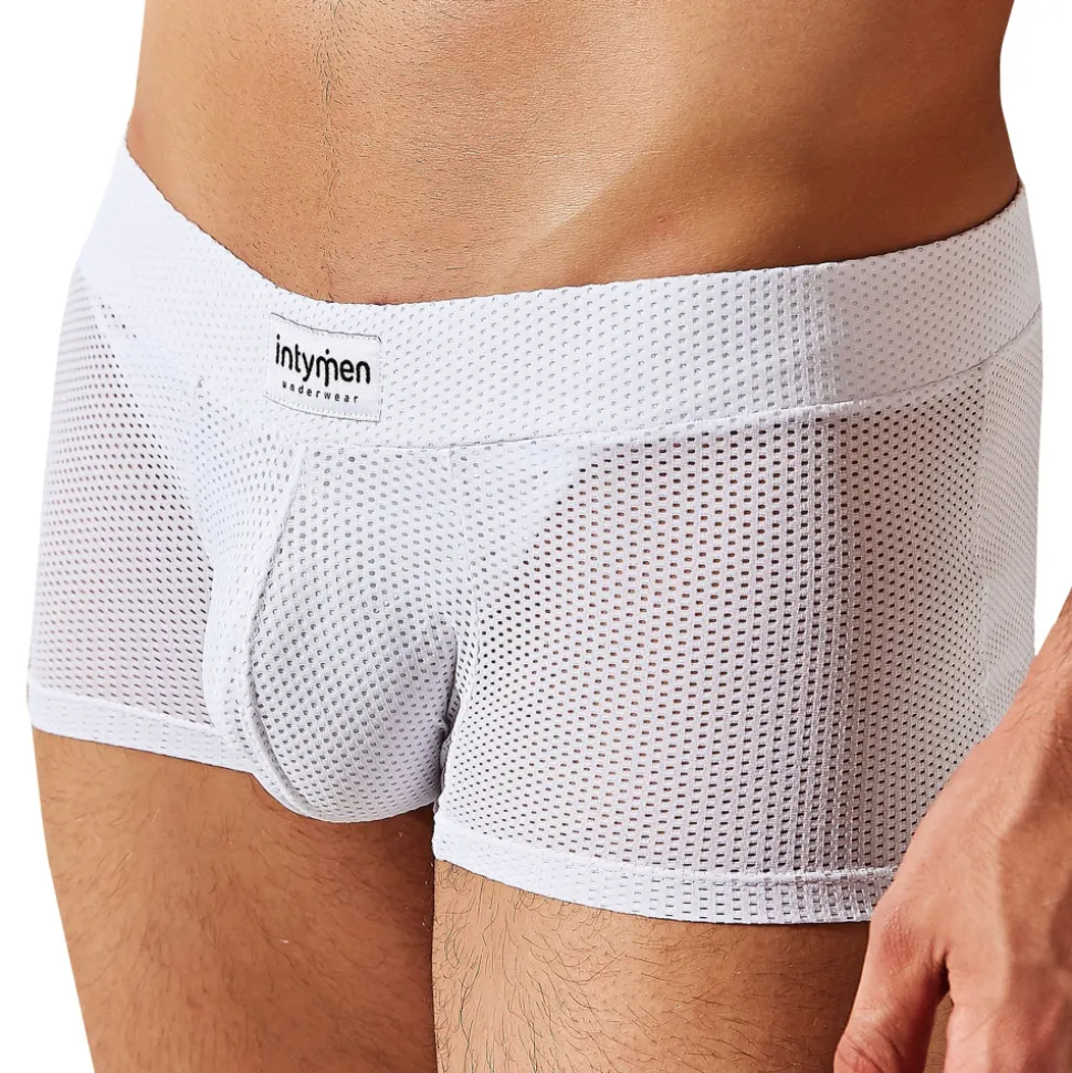 Boxer Court Bulge Mesh Blanc