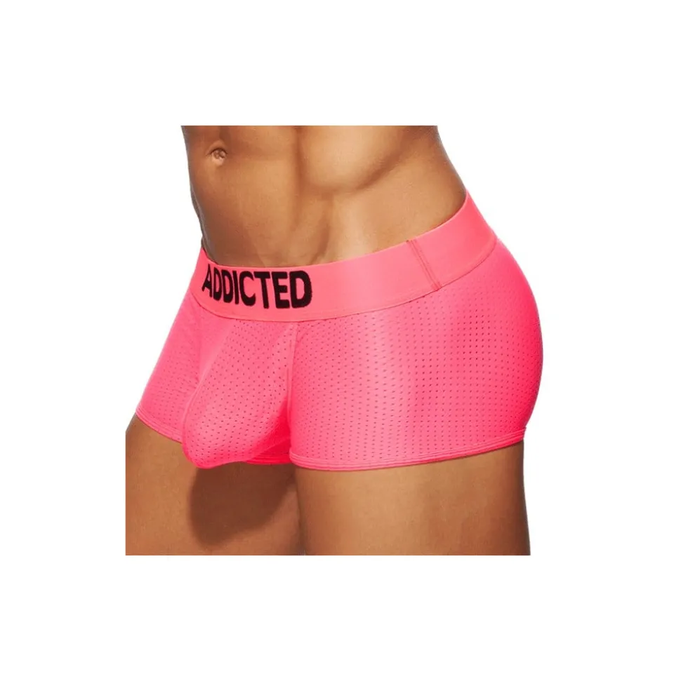 Boxer Court Cockring Mesh Neon Rose Fluo