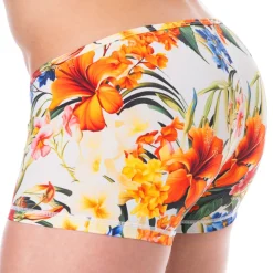 Boxer Court Microfibre Tropical Summer Blanc