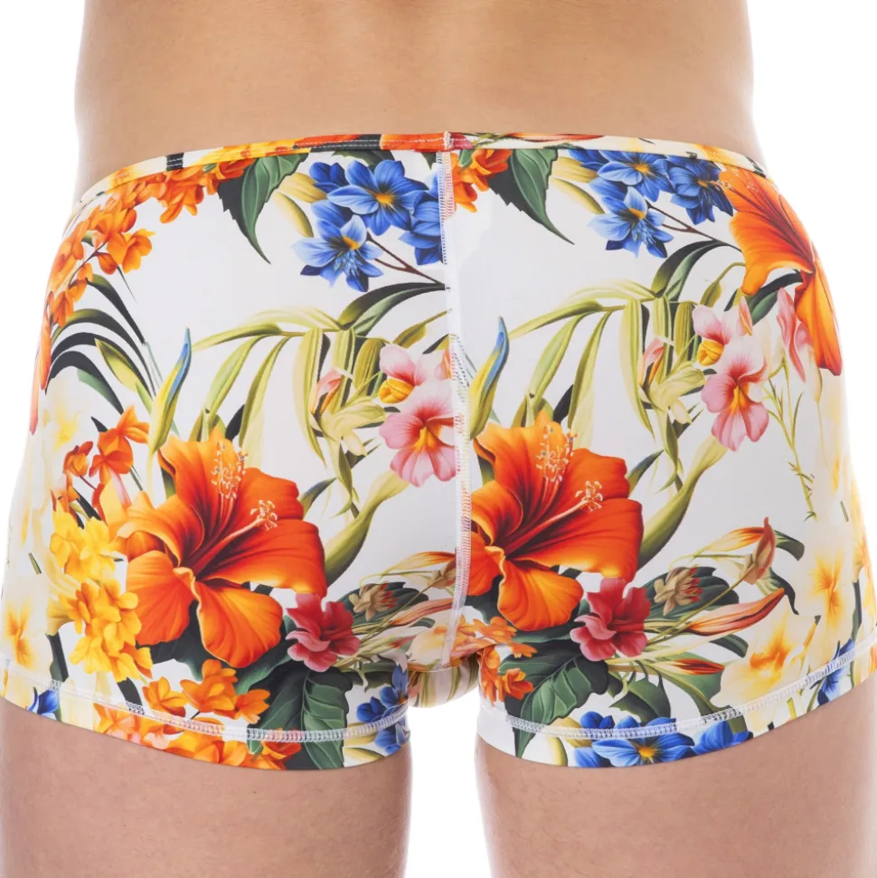 Boxer Court Microfibre Tropical Summer Blanc
