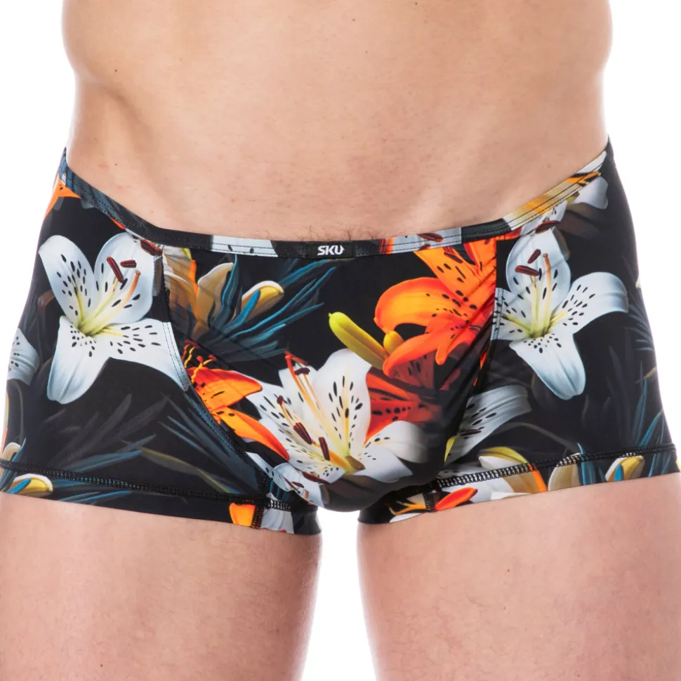 Boxer Court Microfibre Tropical Summer Noir
