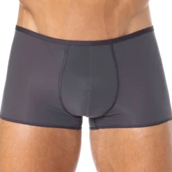 Boxer Court Temptation Plume Microfibre Gris Anthracite