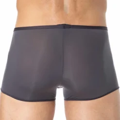 Boxer Court Temptation Plume Microfibre Gris Anthracite