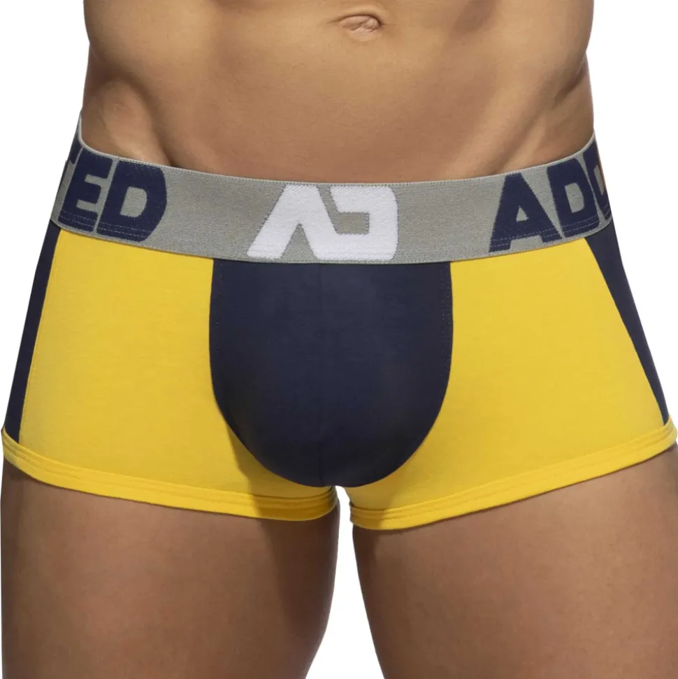 Boxer Court Trey Coton Marine - Jaune
