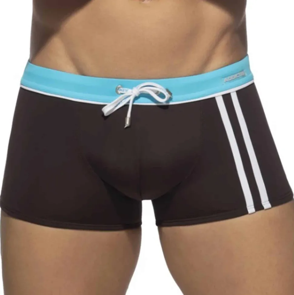 Boxer de Bain Sport Detail Binding Marron