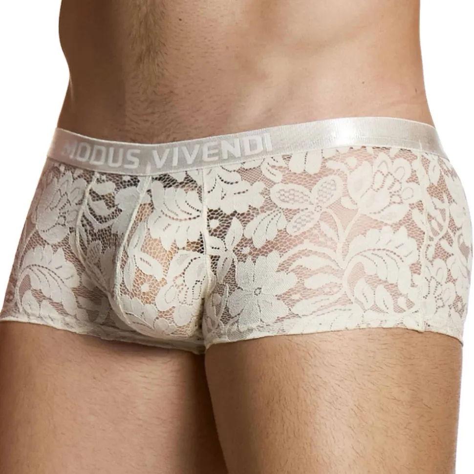 Boxer Dentelle Florale Ivoire