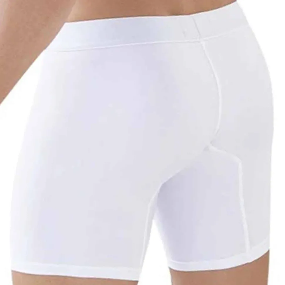 Boxer Long Classic Match Microfibre Blanc