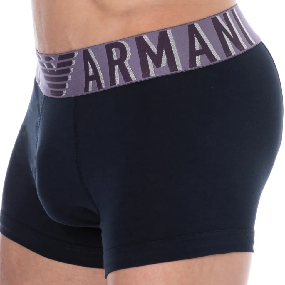 Boxer Megalogo Coton Marine