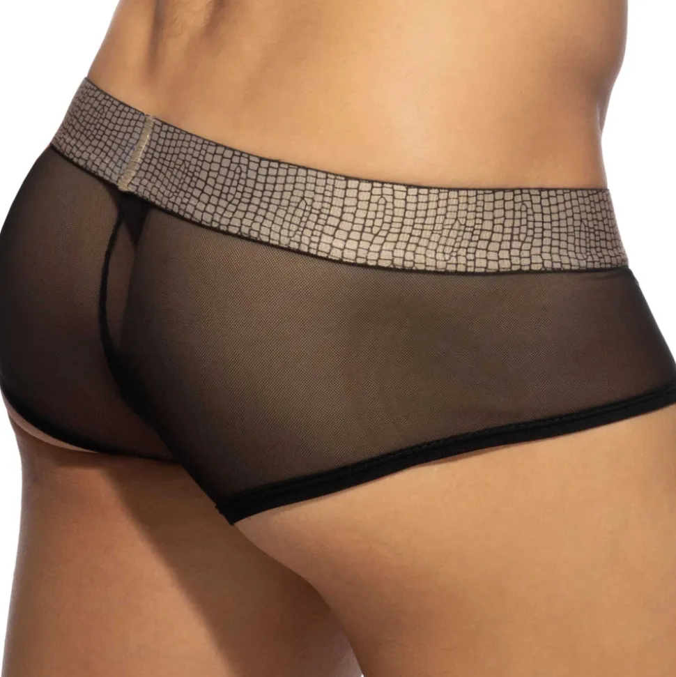 Boxer Mini Net Snake Noir - Or