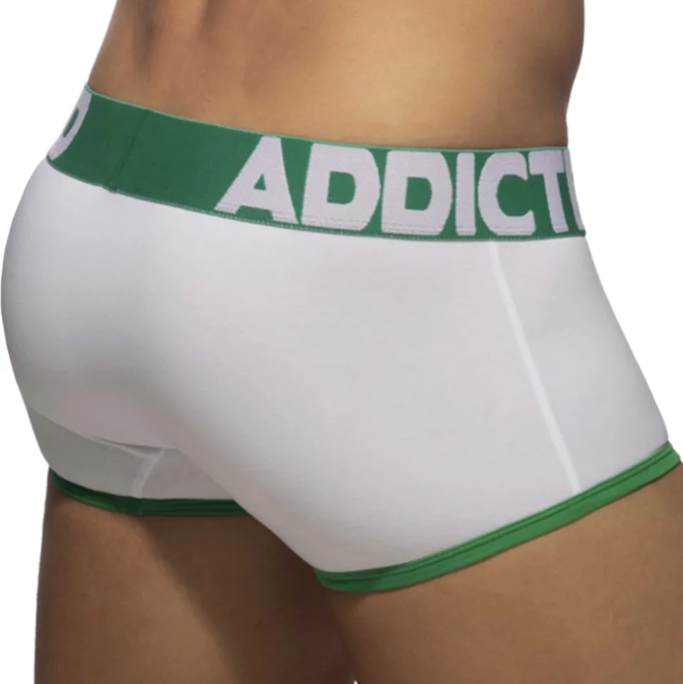 Boxer Open Fly Coton Blanc - Vert