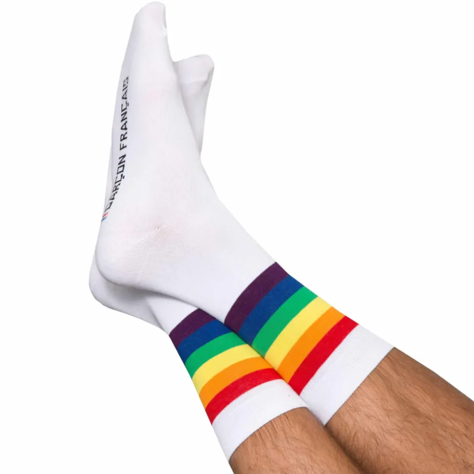 Chaussettes Coton Rayures Arc-en-Ciel