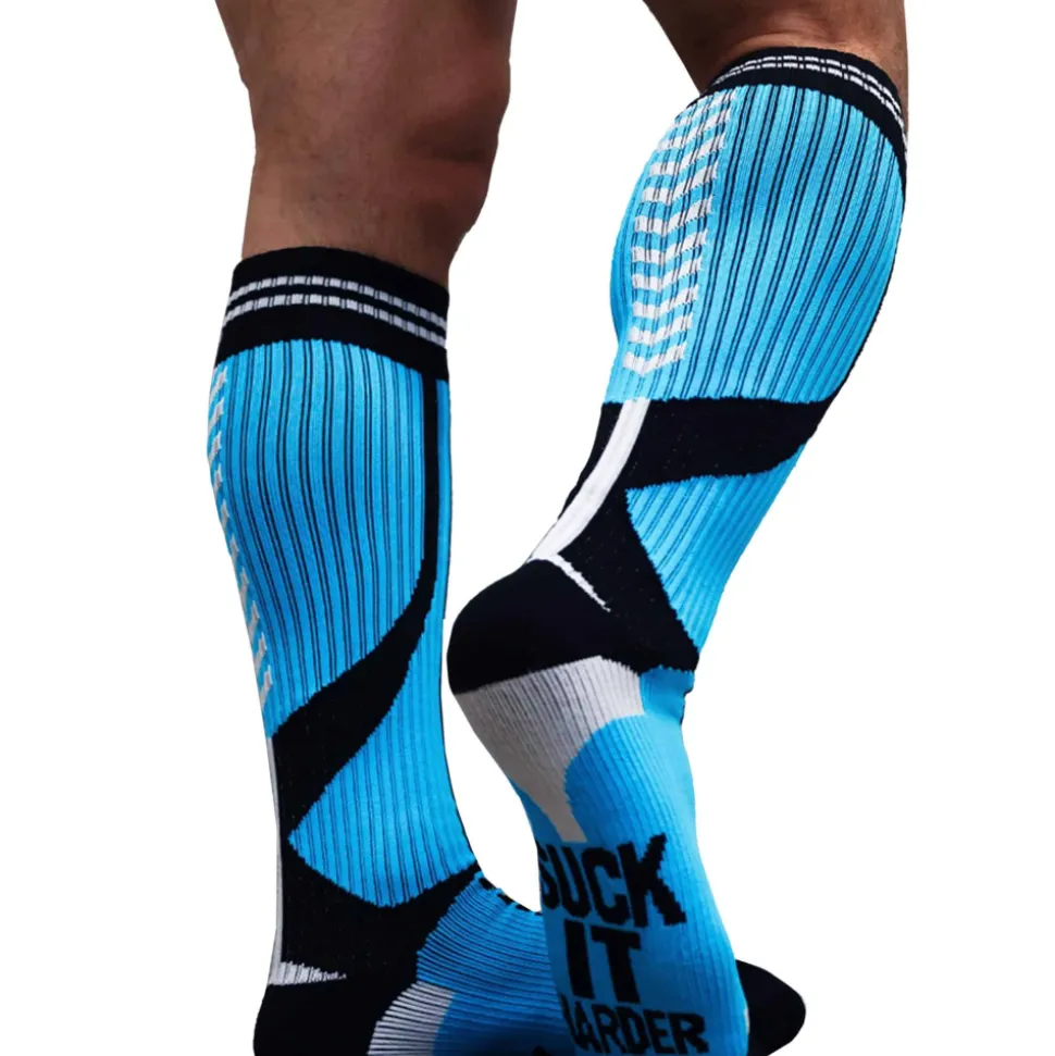 Chaussettes Hautes Sucker Bleu Turquoise