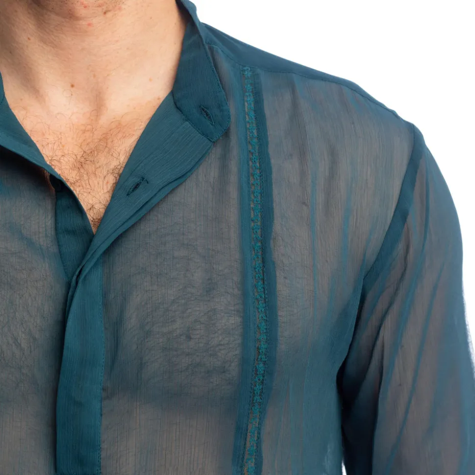 Chemise Tunique Chantilly Bleu Paon