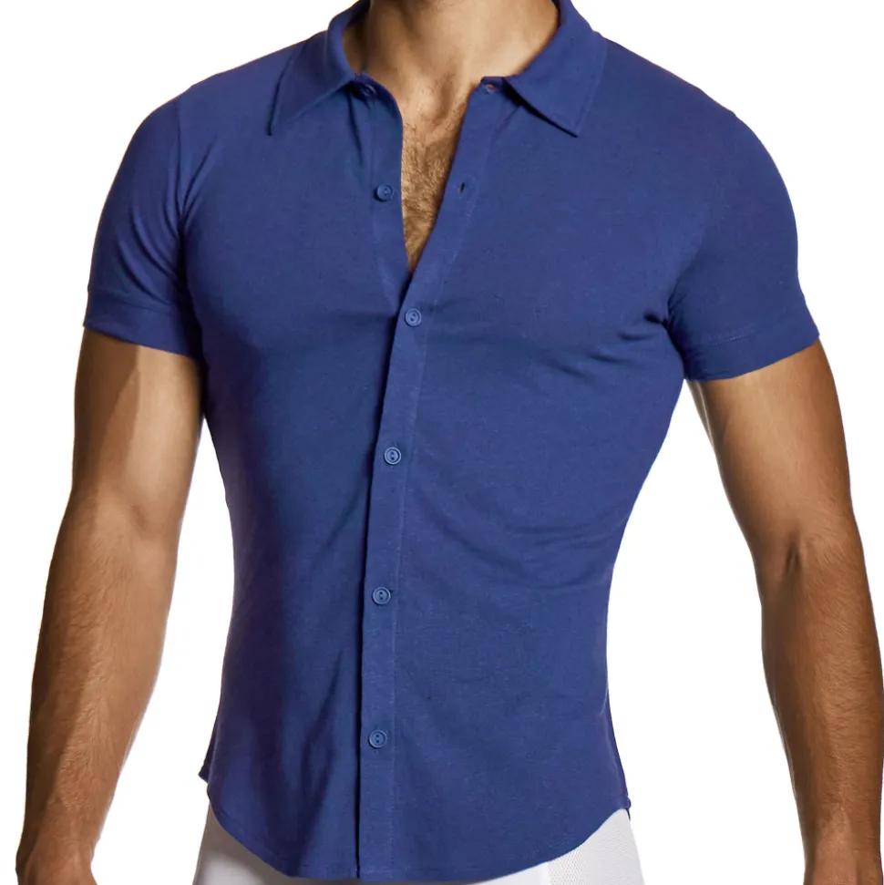 Chemisette en Lin Bleu Marine