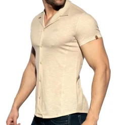 Chemisette Slim Fit Microfibre Beige