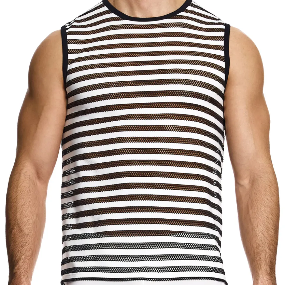 Débardeur Full Striped Through Rayé Noir - Blanc