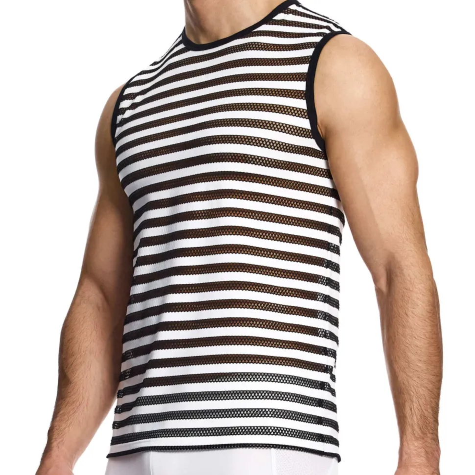Débardeur Full Striped Through Rayé Noir - Blanc