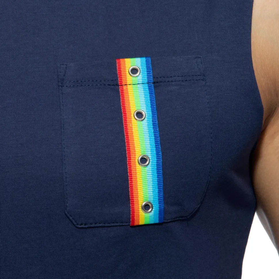 Débardeur Rainbow Tape Bleu Marine