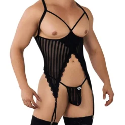 Ensemble Harnais - String Ficelle Noir