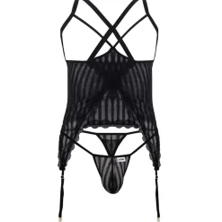 Ensemble Harnais - String Ficelle Noir