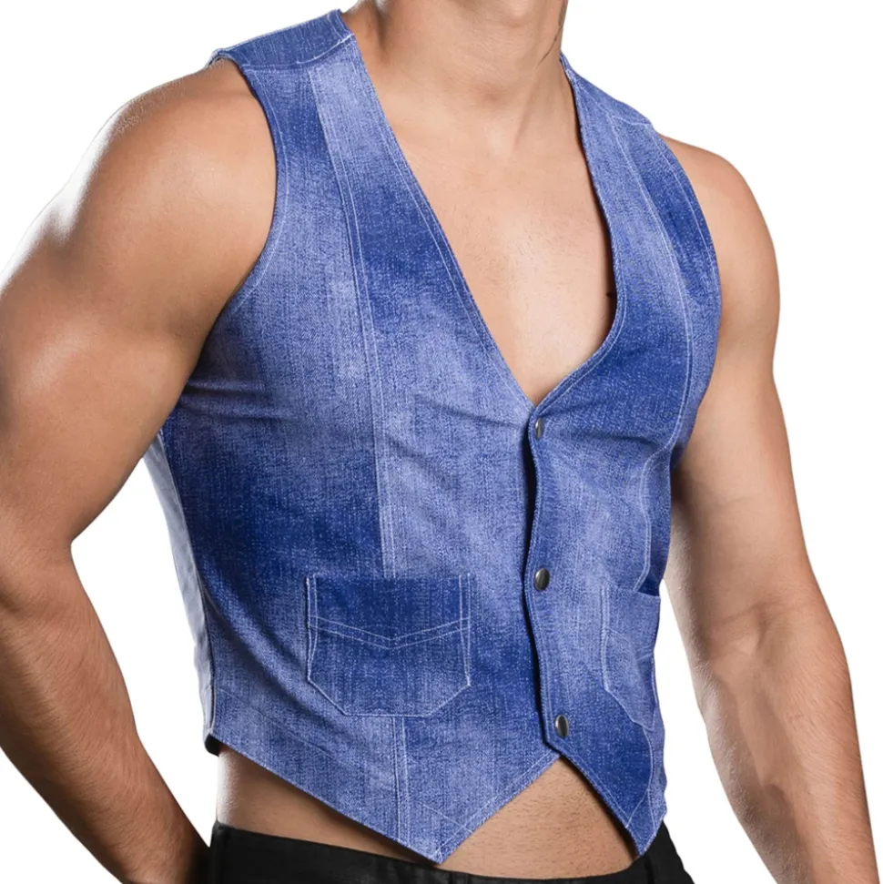 Gilet Stretch Denim Indigo