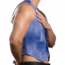 Gilet Stretch Denim Indigo