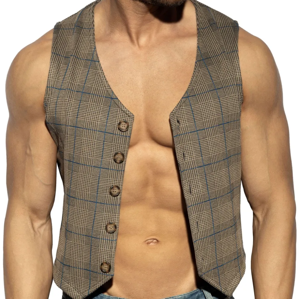 Gilet Tweed Marron