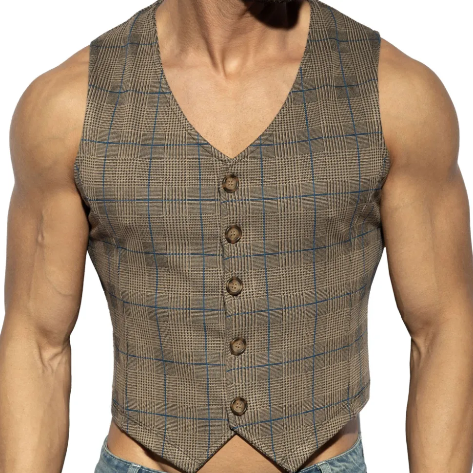 Gilet Tweed Marron
