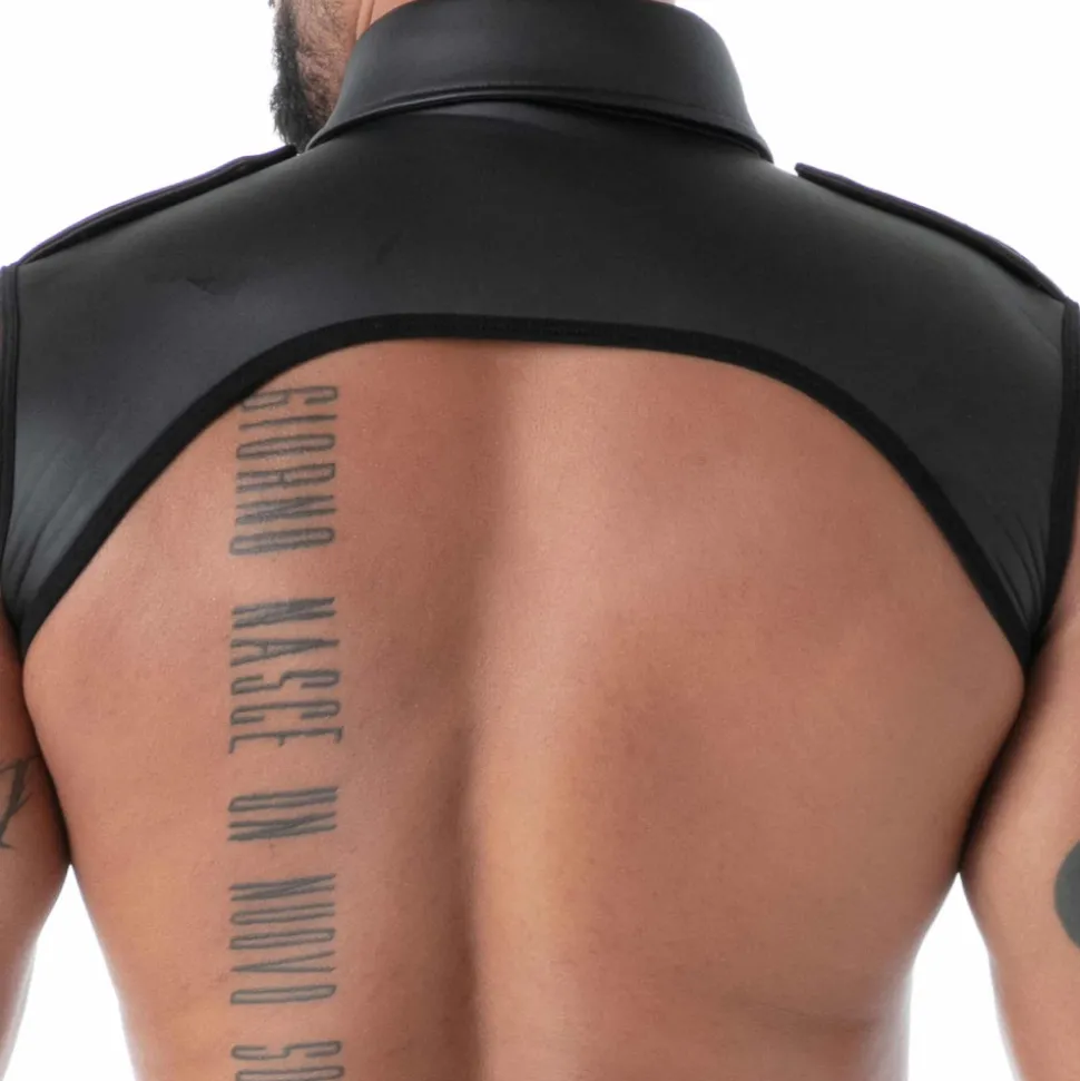Harnais à Col Chemise en Néoprène Noir