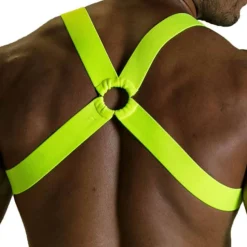 Harnais Elastique Fetish Jaune Fluo