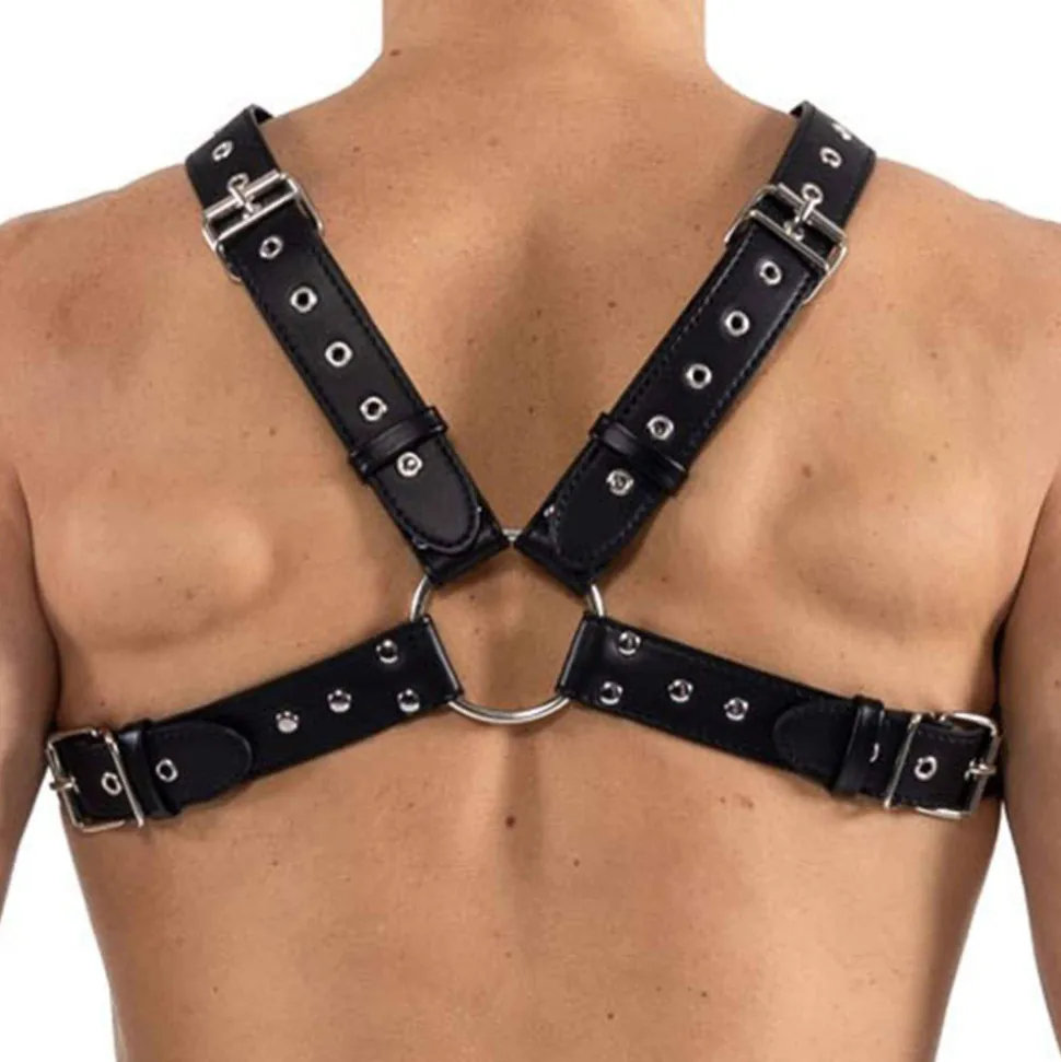 Harnais X Simili Cuir Noir