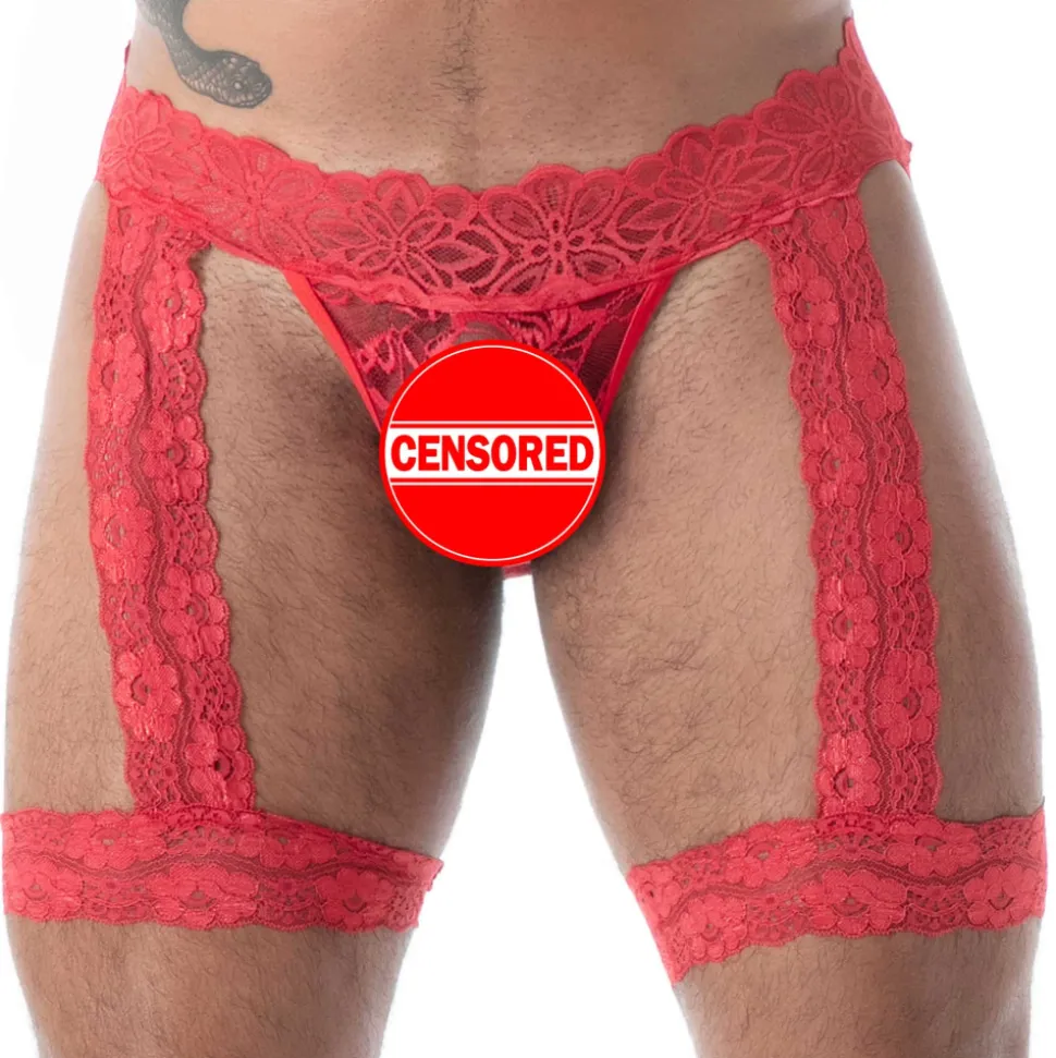 Jock Chaps en Dentelle Fluide Rouge