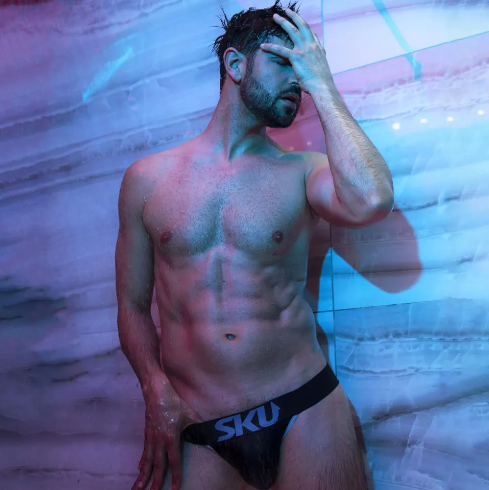 Jock Strap Logo Coton Noir