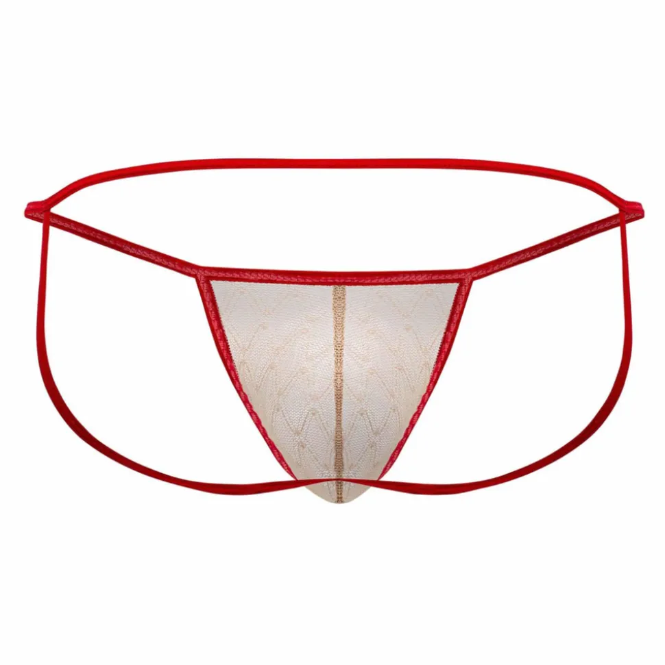 Jock Strap Micro Dentelle Beige