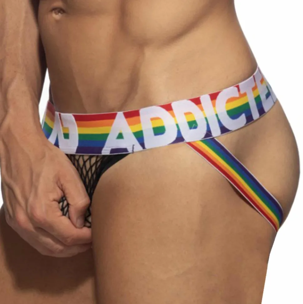 Jock Strap Rainbow Net Noir