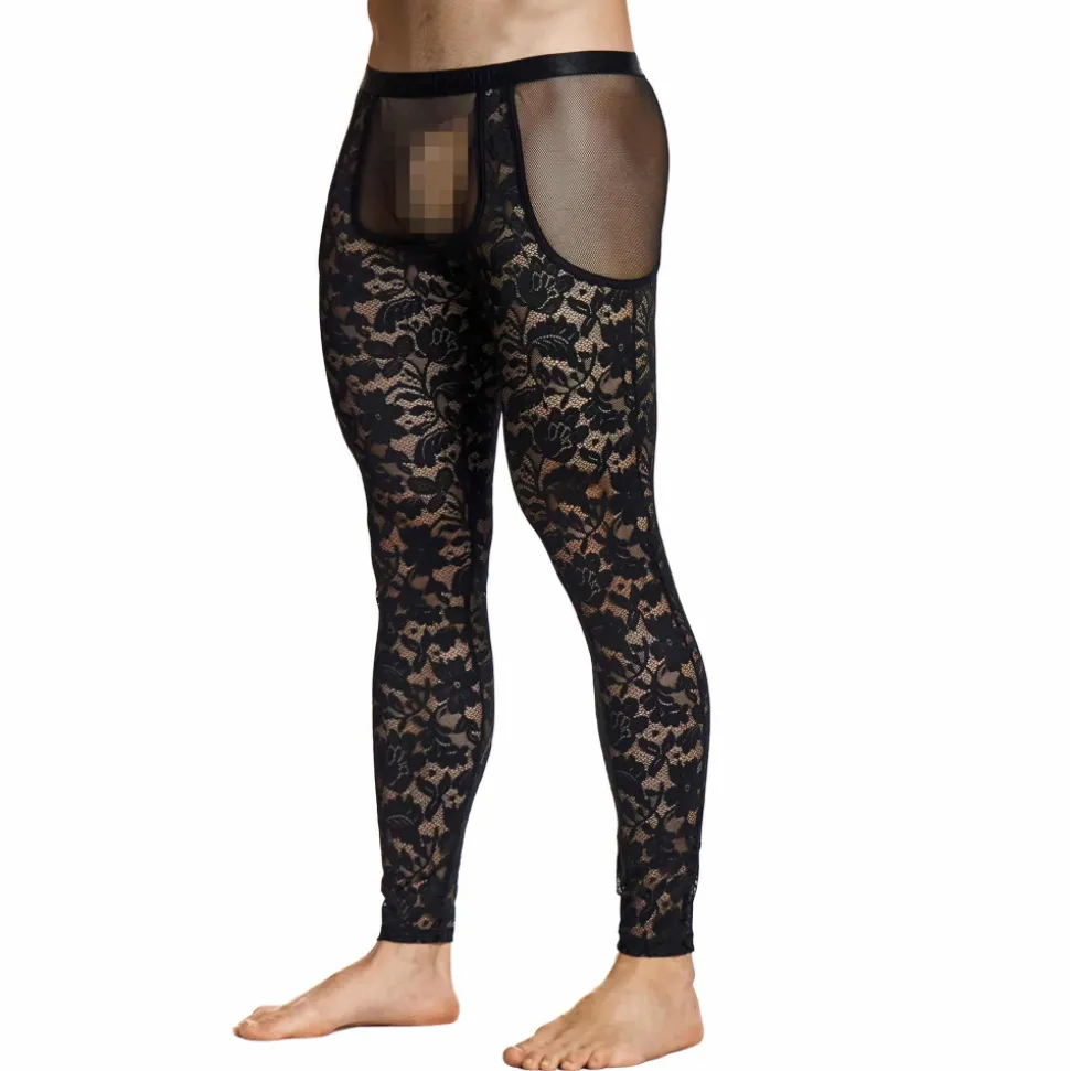 Legging Dentelle Florale Noir