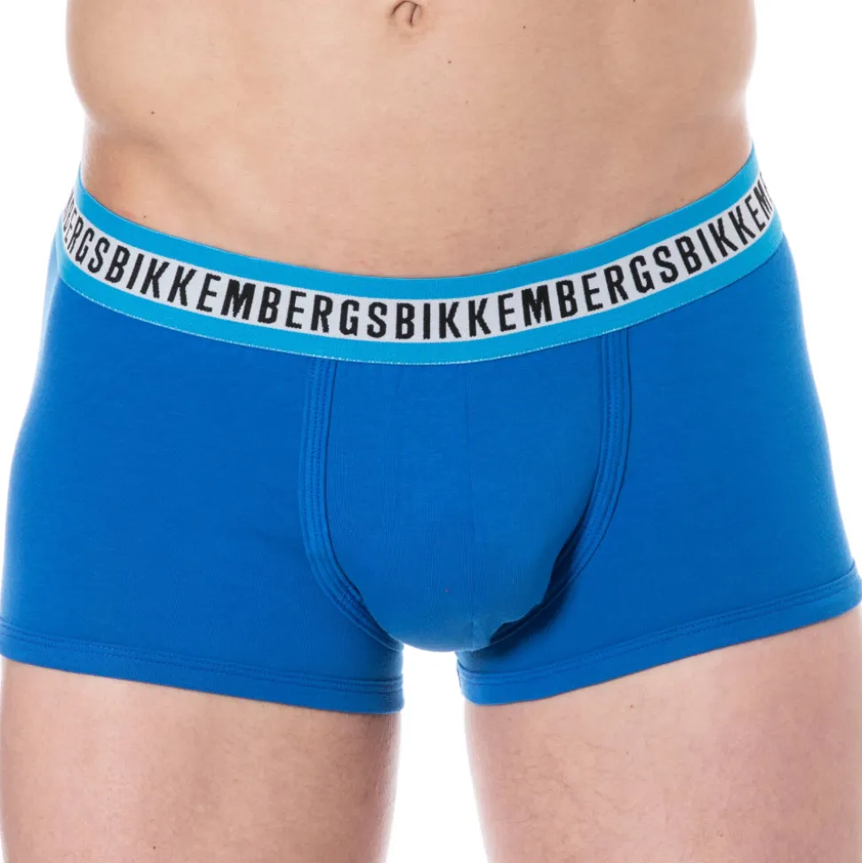 Lot de 3 Boxers Fashion Tape Coton Bleu - Noir - Blanc