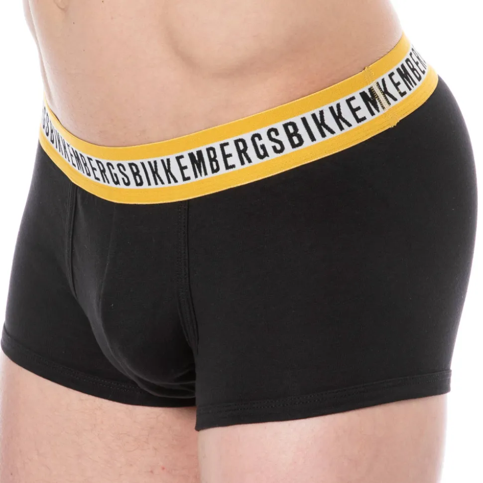 Lot de 3 Boxers Fashion Tape Coton Bleu - Noir - Blanc