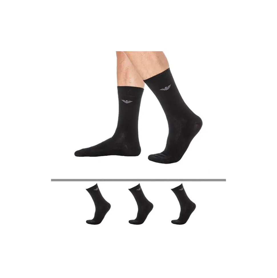 Lot de 3 Paires de Chaussettes Casual Coton Noir