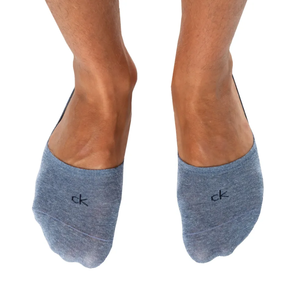 Lot de 3 Paires de Chaussettes Invisibles Mid Cut Bleu Denim
