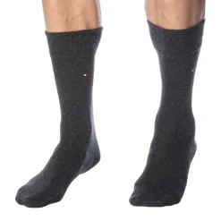 Lot de 2 Paires de Chaussettes Classiques Coton Gris Anthracite