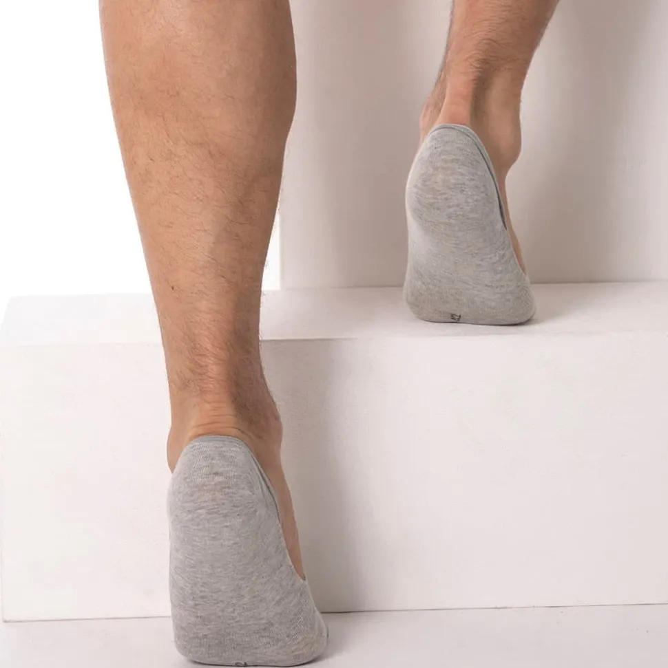 Lot de 2 Paires de Chaussettes Invisibles Luca Gris Clair - Anthracite