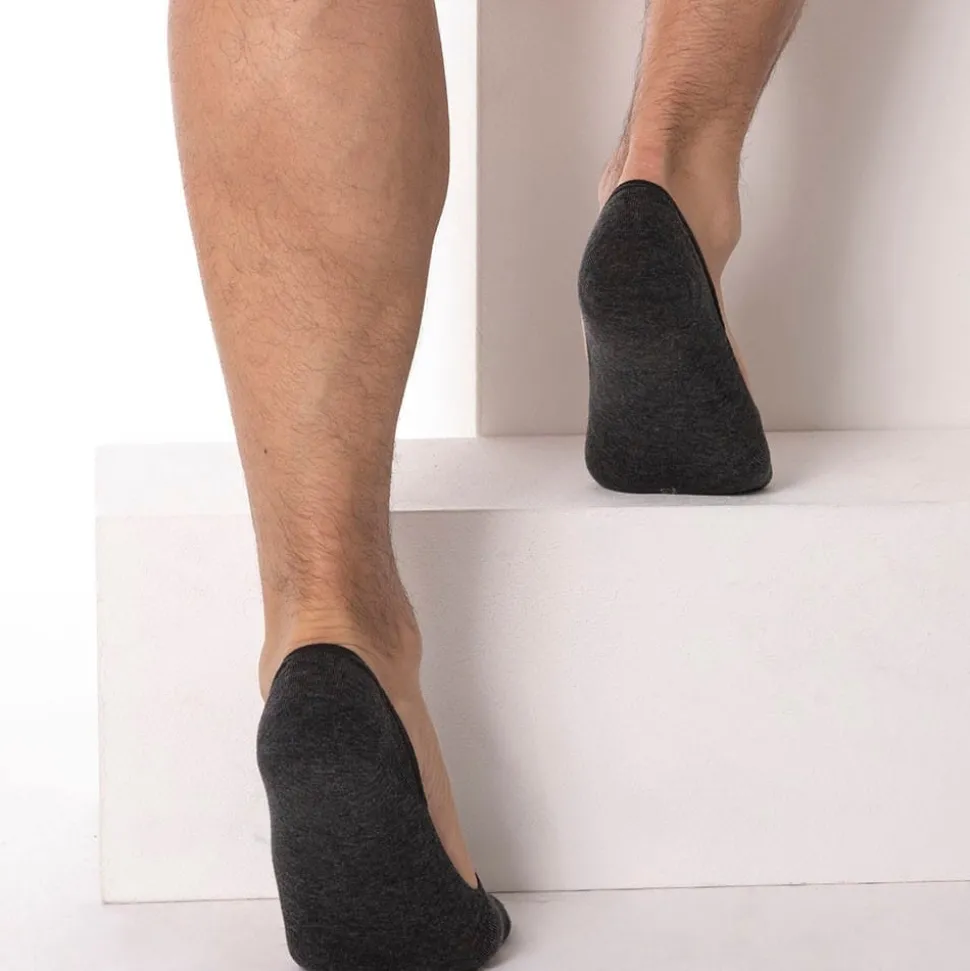 Lot de 2 Paires de Chaussettes Invisibles Luca Gris Clair - Anthracite